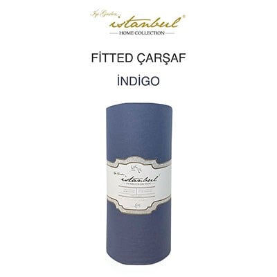 İyi Geceler İstanbul Tek Kişilik Fitted Çarşaf İndigo