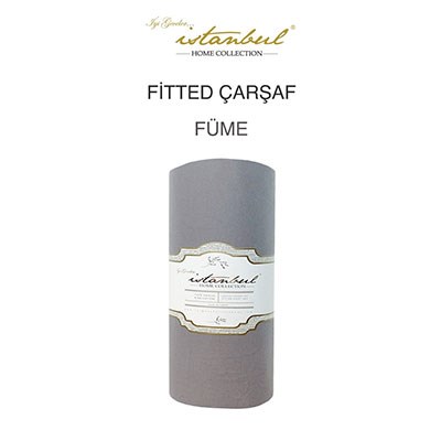 İyi Geceler İstanbul Tek Kişilik Fitted Çarşaf Füme