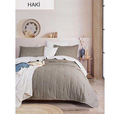 İyi Geceler İstanbul Tek Yatak Set Soft Dreams Haki