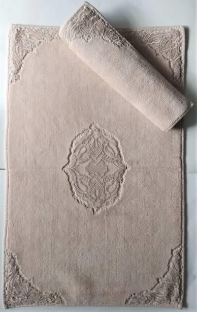 Maco Cotton Dantelli Klozet Takımı Aplikli Pera Pudra
