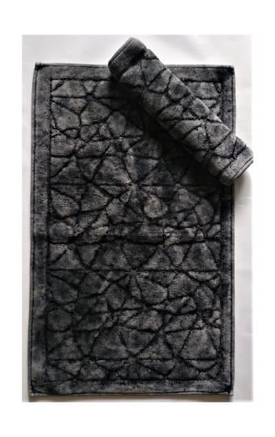 Maco Cotton Klozet Takımı Pamuklu Eskitme Cam Kırığı Siyah