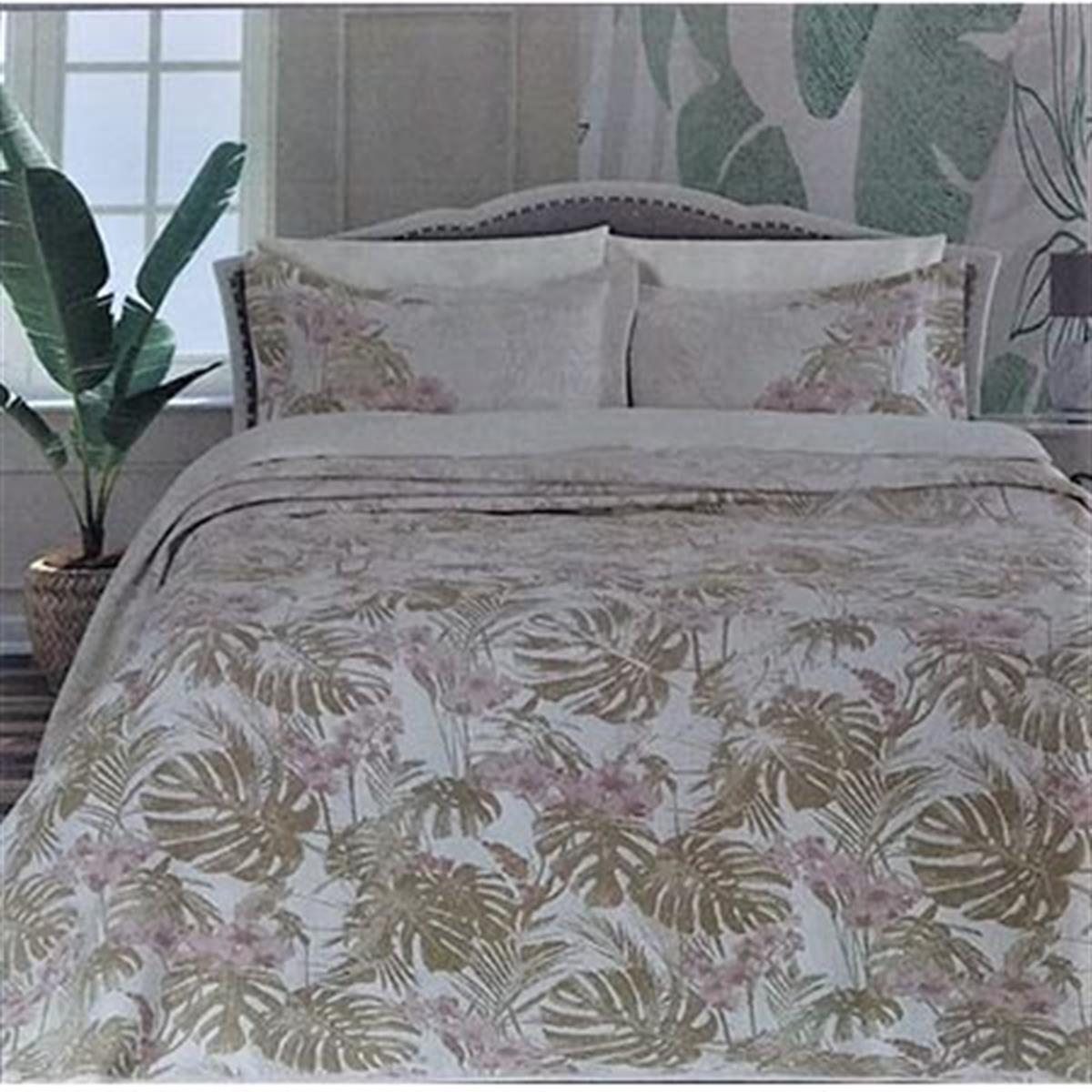 MODA VOCE ÇİFT KİŞİLİK YATAK ÖRTÜSÜ TROPİKAL ORKİDE