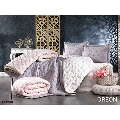 Orion Nakışlı Tek Kişilik Yatak Örtüsü Cappicino