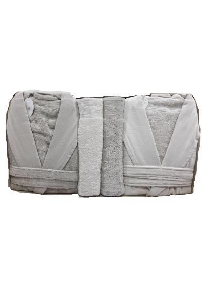 Pupilla 6 Parça Aile Bornoz Seti Bambu Elegant Bej Cappuccino