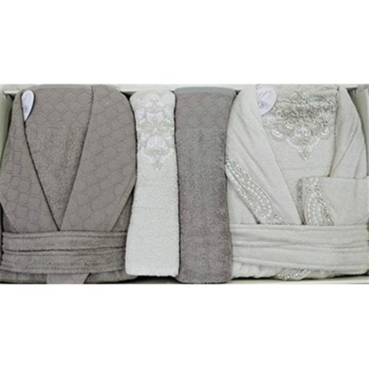 PUPİLLA AİLE BORNOZ SET BAMBU WİLMA A.BEJ - KAHVE