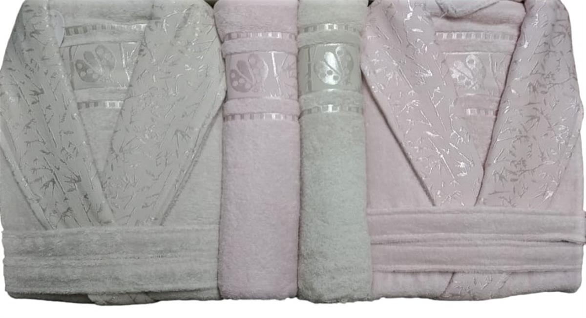 Pupilla Aile Bornoz Seti Bambo Silver Somon-A.Bej