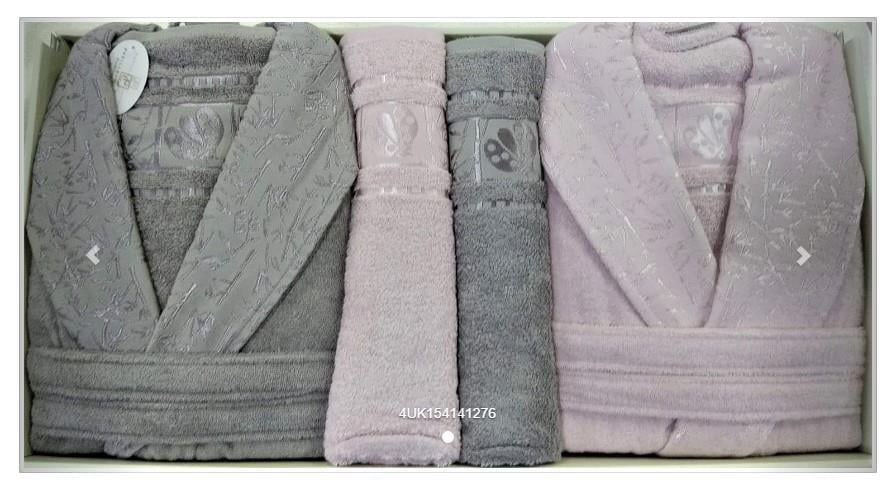 Pupilla Aile Bornoz Seti Bambu Silver Somon - K.Gri