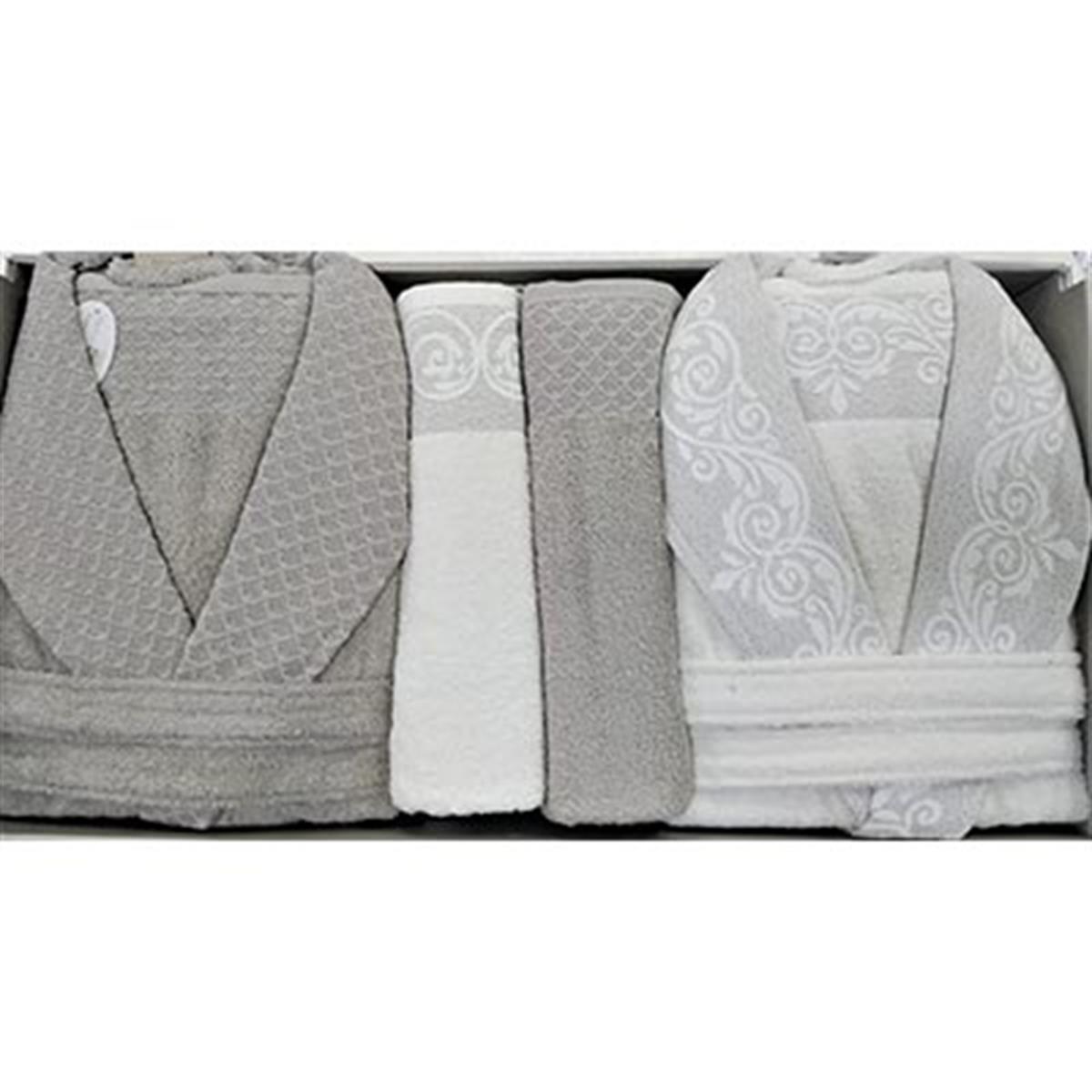 PUPİLLA AİLE BORNOZ SETİ COTTON MİLA EKRU - CAPPİCİNO