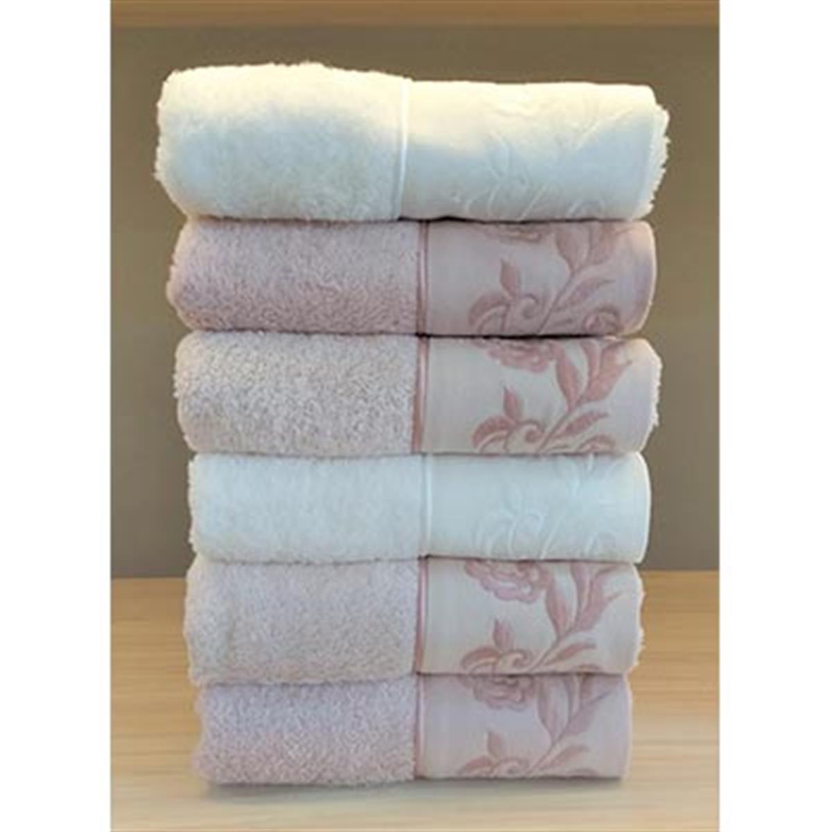 PUPİLLA BAMBU NAKIŞLI 6'LI HAVLU 50*90 KARİSTO 1062