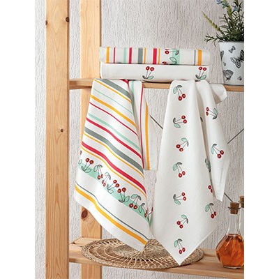 Pupilla Cotton Baskılı Havlu 4 Lü Set 40*60 Kiraz