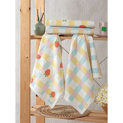 Pupilla Cotton Baskılı Havlu 4 Lü Set 40*60 Çilek