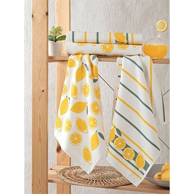 Pupilla Cotton Baskılı Havlu 4 Lü Set 40*60 Limon