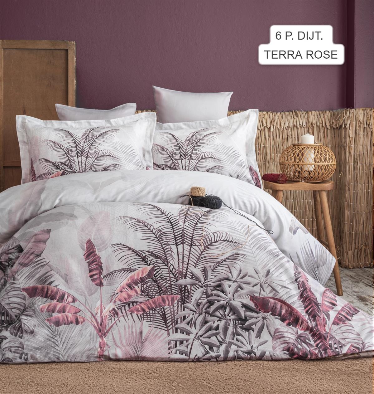 Pupilla Dijital Baskılı Saten Çift Kişilik Nevresim Takımı Tella Rose