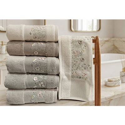 Pupilla Penye Nakışlı Havlu 6 Lı 50*90 Sonya Papatya