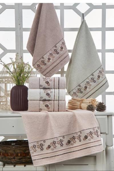 Şikel 6'Lı Paket Banyo Cotton Havlu Abelya 90*150 Cm