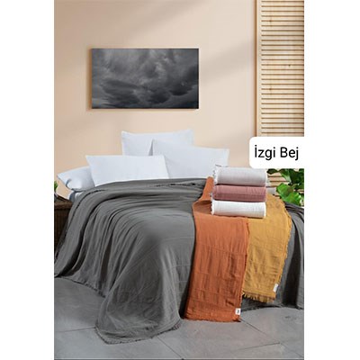 Şıkel Çift Kişilik Tek Pike 220X240 İzgi Natural