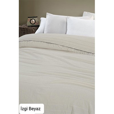 Şıkel Çift Kişilik Tek Pike 220X240 İzgi Beyaz