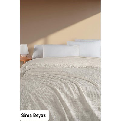 Şıkel Çift Kişilik Tek Pike 220X240 Sima Beyaz