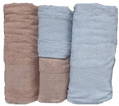 Şıkel Hamam Takımı Cotton Alvin Belinda Bej-Gri