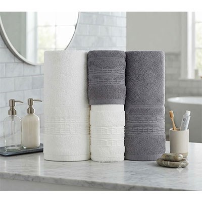 Şıkel Hamam Takımı Cotton Lorel Krem- Antrasit