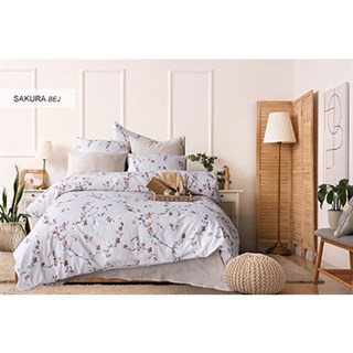 Cotton Life Tek Kişilik Nevresim Takımı Sakura Bej