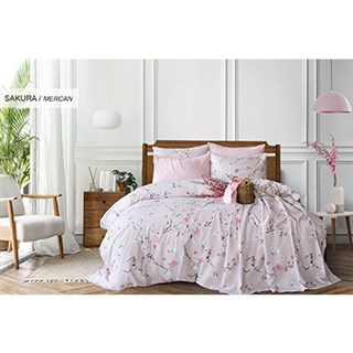 Cotton Life Tek Kişilik Nevresim Takımı Sakura Mercan