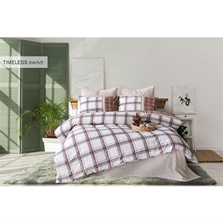 Cotton Life Tek Kişilik Nevresim Takımı Timeless Kahve