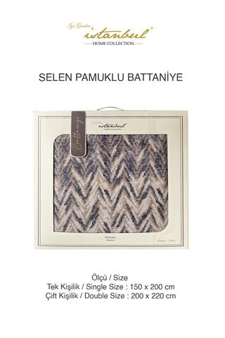 İyi Geceler İstanbul Çift Kişilik Battaniye Modernist Bej