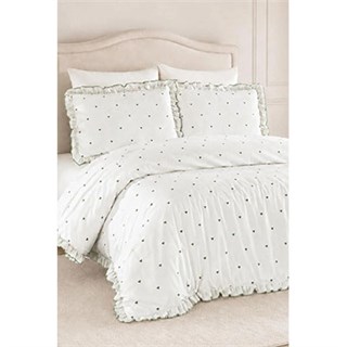Nazik Home Çift Kişilik Nevresim Takımı Amore Krem-Yeşil