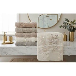 Pupilla Bambu Nakışlı Havlu 6 Lı 50*90 Karla Yaprak