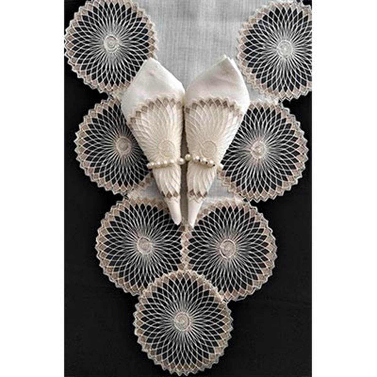 ATAK RUNNER MASA SETİ MİA KREM-VİZON