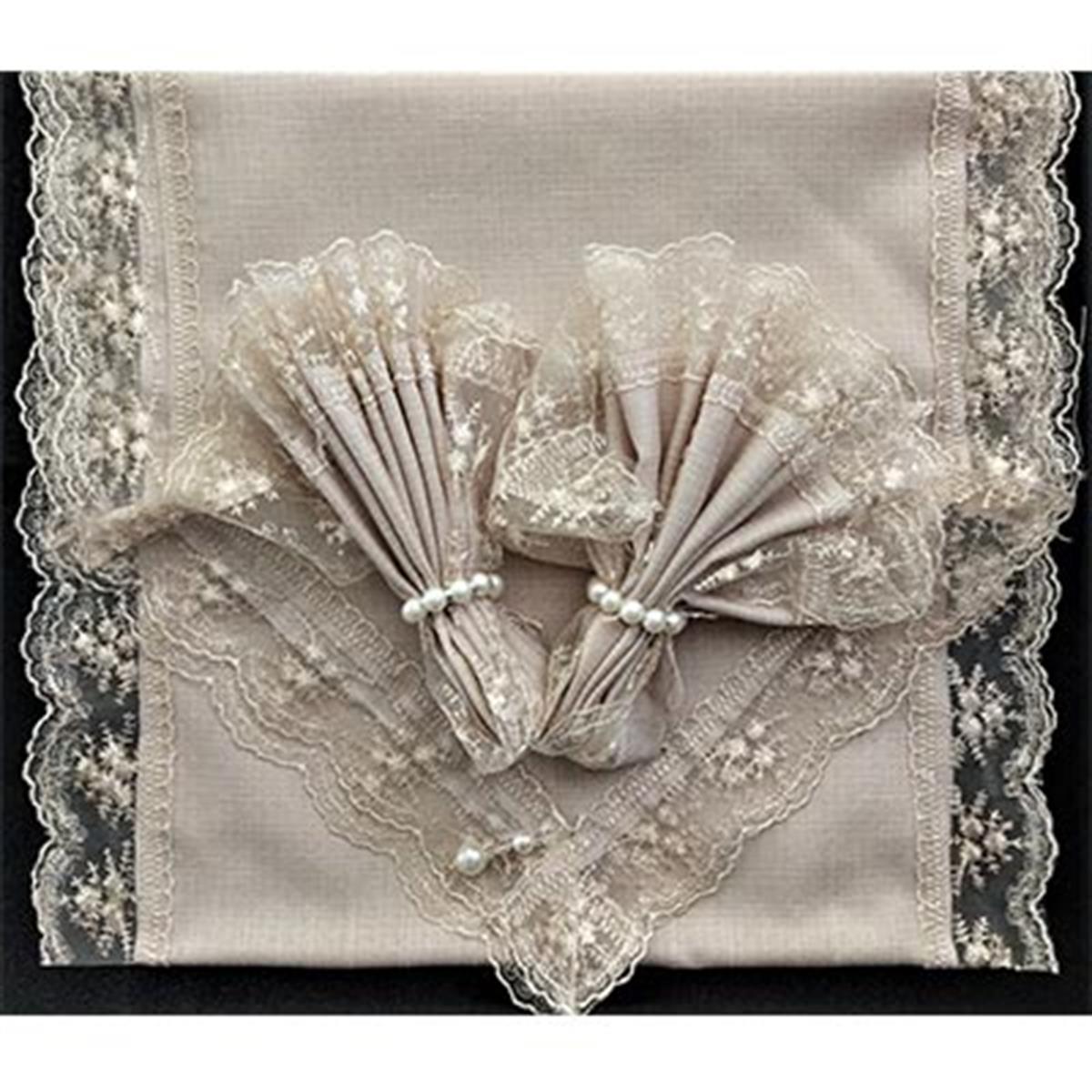 Atak Runner Masa Seti Tüllü Cappuccino