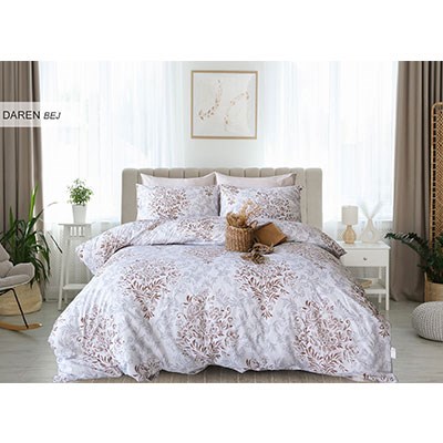 Cotton Life Çift Kişilik Baskılı Pike Takımı Daren Bej