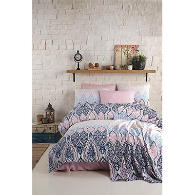 COTTON LİFE ÇİFT KİŞİLİK NEVRESİM TAKIMI MABEL PEMBE (KUTULU)