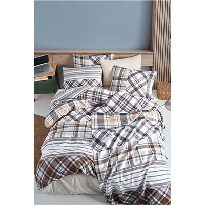 COTTON LİFE ÇİFT KİŞİLİK NEVRESİM TAKIMI NERO KAHVE (KUTULU)