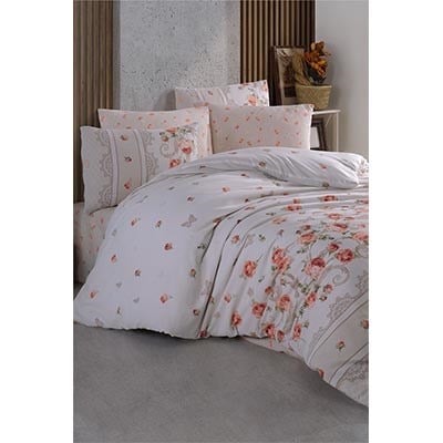 COTTON LİFE ÇİFT KİŞİLİK NEVRESİM TAKIMI ROSE KAHVE (KUTULU)