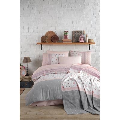 COTTON LİFE ÇİFT KİŞİLİK NEVRESİM TAKIMI LUSİA SOMON (KUTULU)