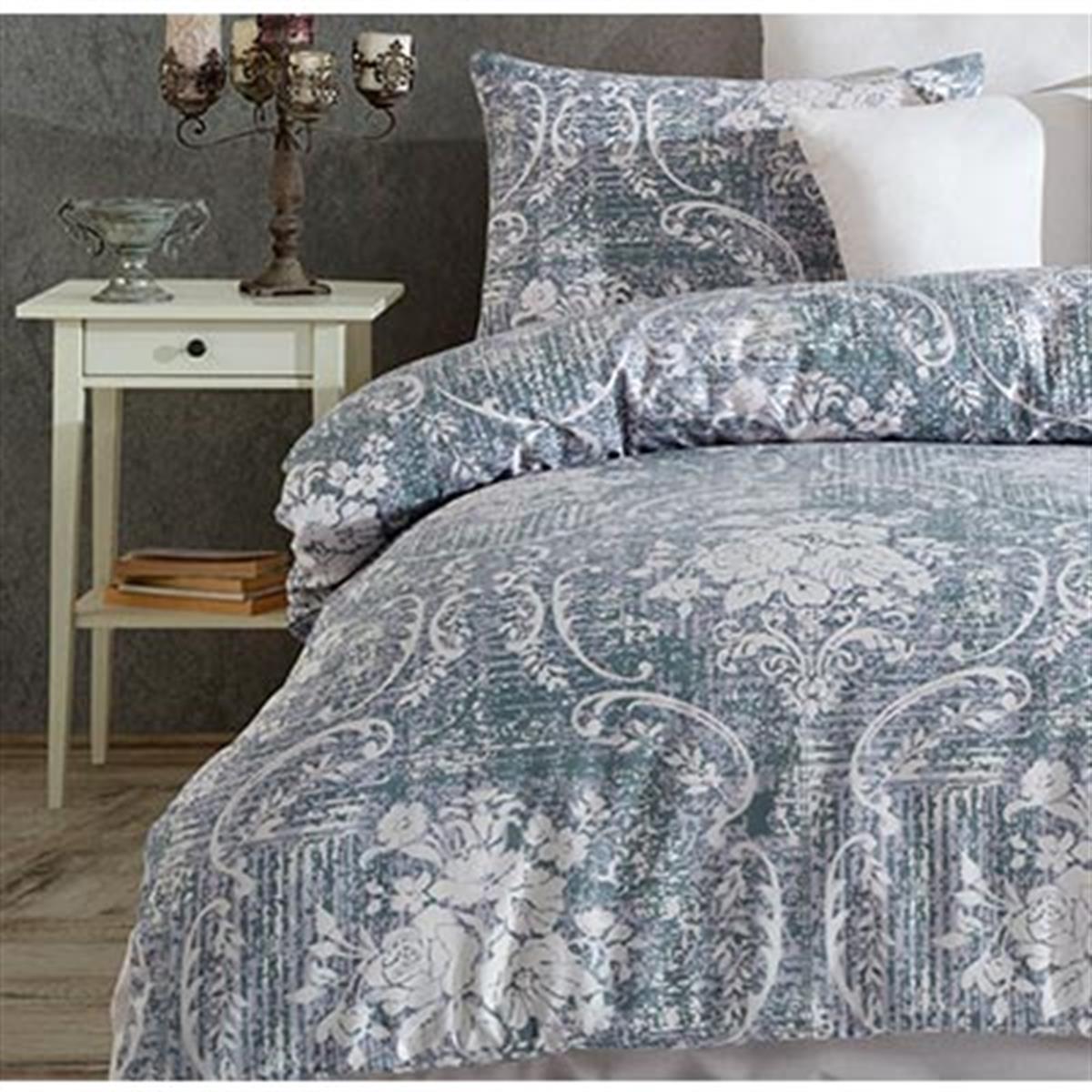 COTTON LİFE ÇİFT KİŞİLİK NEVRESİM TAKIMI LİANA BLUE (KUTULU)