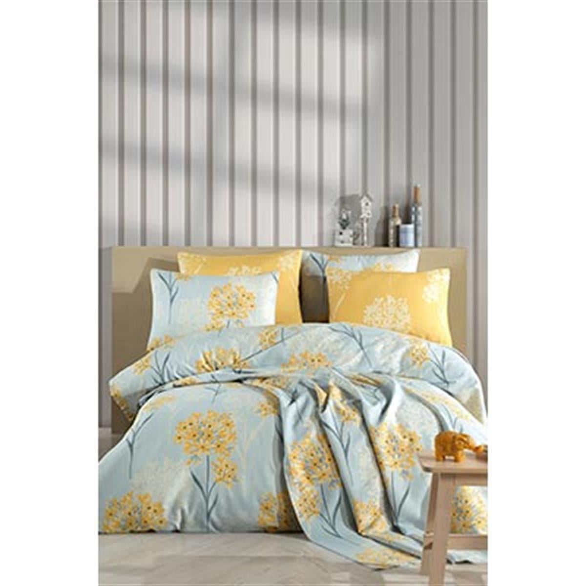 Cotton Life Çift Kişilik Nevresim Takımı Neva Sarı(Kutulu)