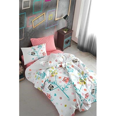 COTTON LİFE TEK KİŞİLİK BASKILI PİKE TAKIMI LOLA MİNT