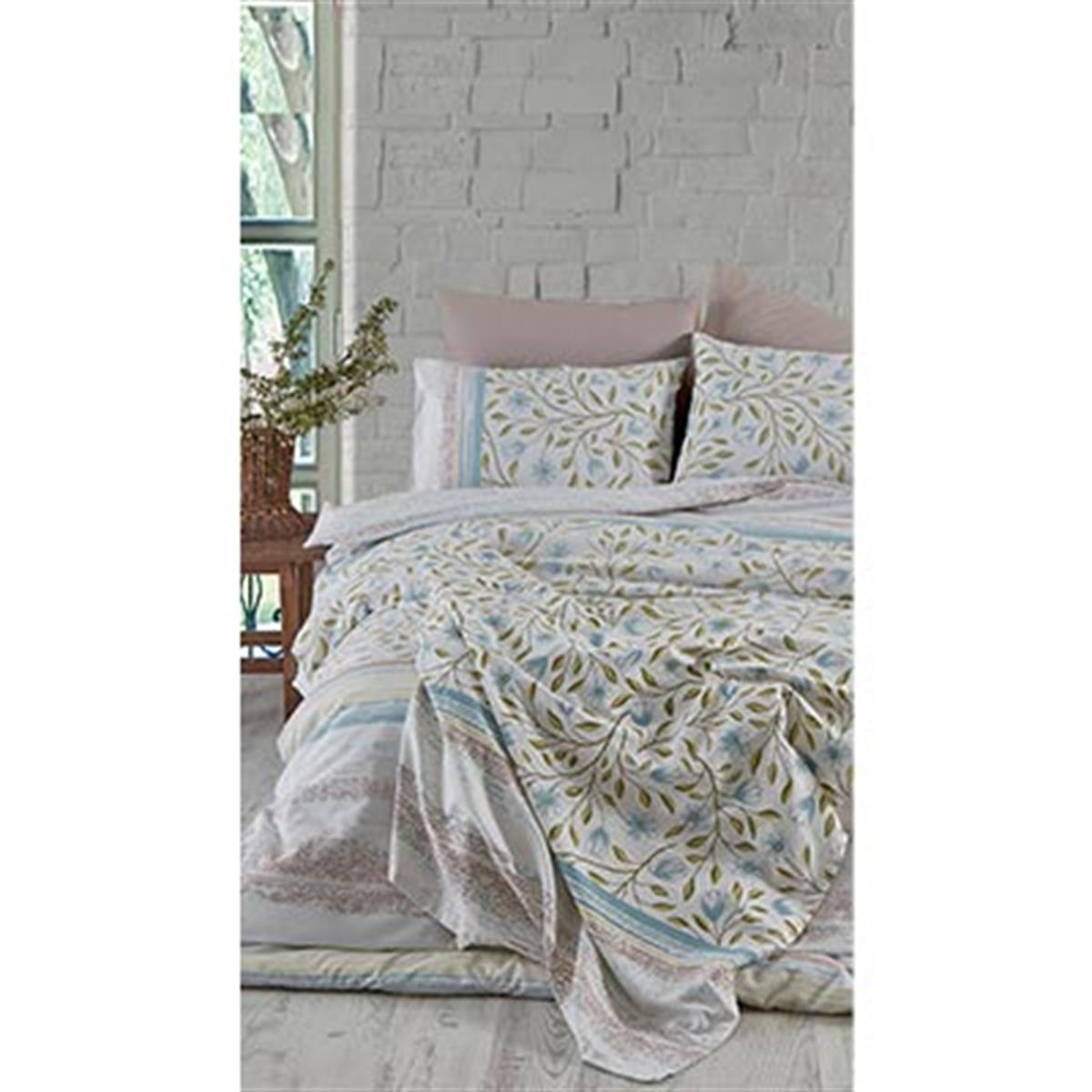 Cotton Life Tek Kişilik Baskılı Pike Takımı Fiesta Mavi