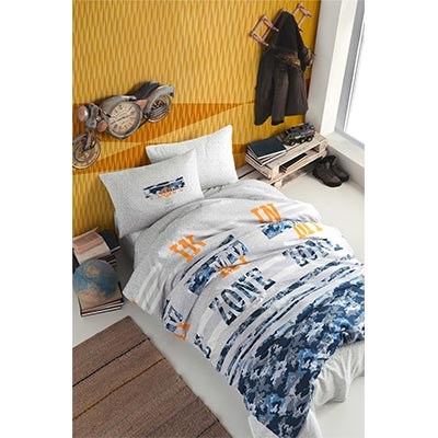 COTTON LİFE TEK KİŞİLİK NEVRESİM TAKIMI FREEZONE LACİVERT (KUTULU)