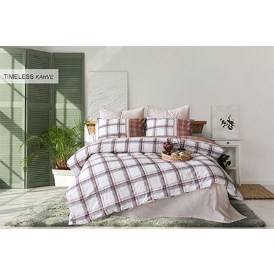 Cotton Life Tek Kişilik Nevresim Takımı Timeless Kahve