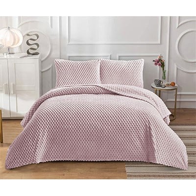 Dainty Home Çift Kişilik Yatak Örtüsü PeTek Pudra