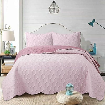 Dainty Home Çift Kişilik Yatak Örtüsü Perla Pudra