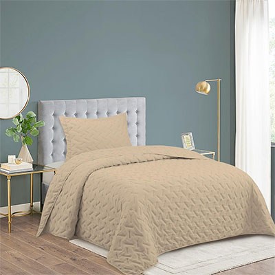 Dainty Home Tek Kişilik Yatak Örtüsü Milena Vizon