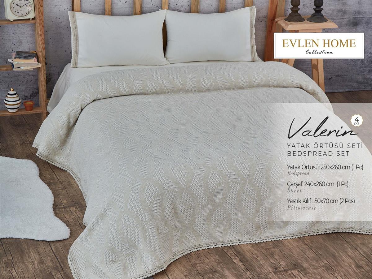 Evlen Yatak Örtüsü Set Valerin Krem