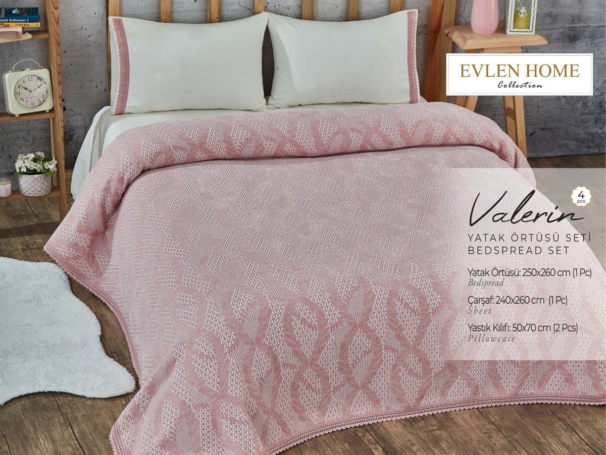 Evlen Yatak Örtüsü Set Valerin Pudra