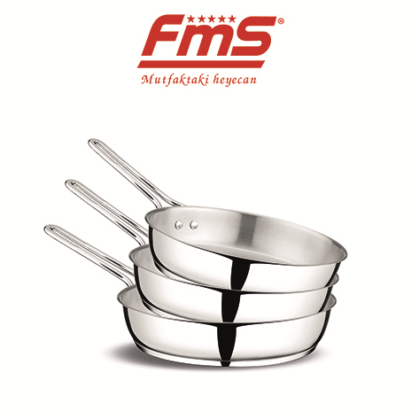 FMS 6 Parça 3'lü Çelik Tava Seti