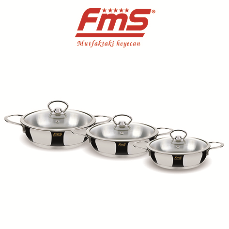 FMS 6 Parça İnci Çelik Omlet Set